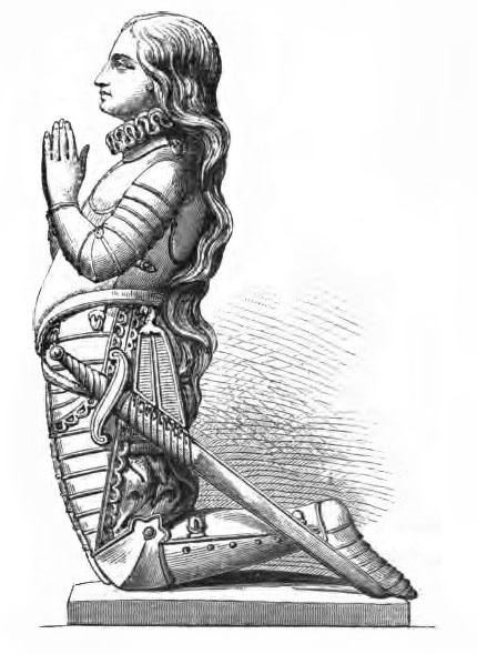 Statue de Jeanne d’Arc dans la chapelle bâtie par Étienne Hordal au XVIIe siècle.