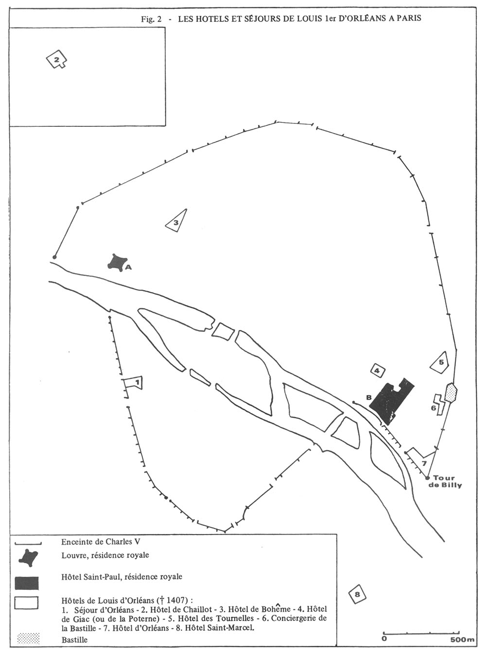 Les hôtels et séjours de Louis Ier d’Orléans à Paris (Claude Ribéra-Pervillé, Aspects du mécénat de Louis Ier d’Orléans, dans Jeanne d’Arc, une époque, un rayonnement, colloque d’histoire médiévale, Orléans, octobre 1979)