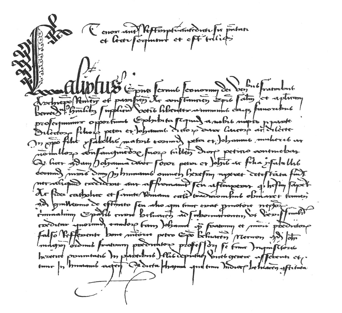 Bulle du pape Calixte III