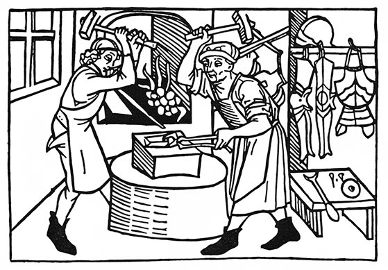 Le Roi lui fait fabriquer une armure à sa taille par son armurier de Tours, Colas de Montbazon.