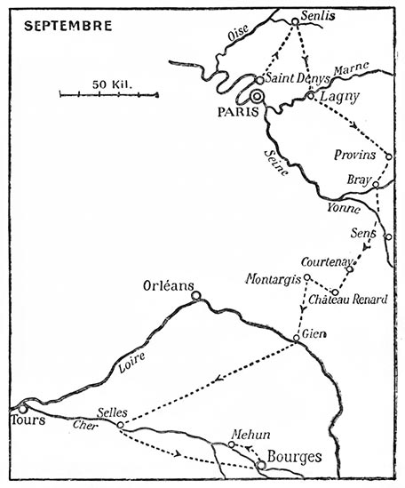 Itinéraire de Jeanne, retour vers la Loire, septembre 1429