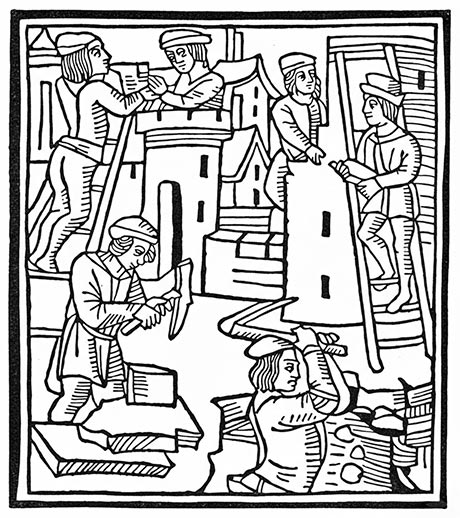 À Compiègne, Flavy fait raser les faubourgs. Le pont de bois qui conduit au boulevard, démoli par les Bourguignons, est réparé avec des cordes... Tous les métiers travaillent aux munitions ou aux remparts qu’on protège de réseaux d’épines.