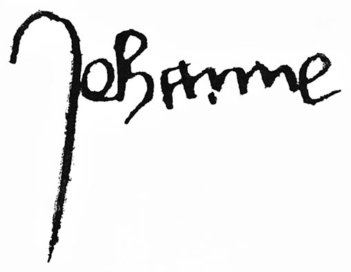 Signature de Jeanne sur sa seconde lettre aux habitants de Reims