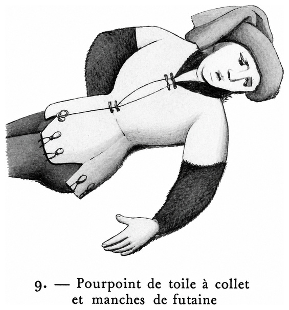 Pourpoint de toile à collet et manches d’un autre tissu