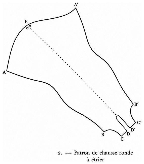 Patron de chausse ronde à étrier