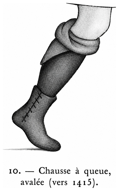 Chausse à queue avalée (vers 1415)