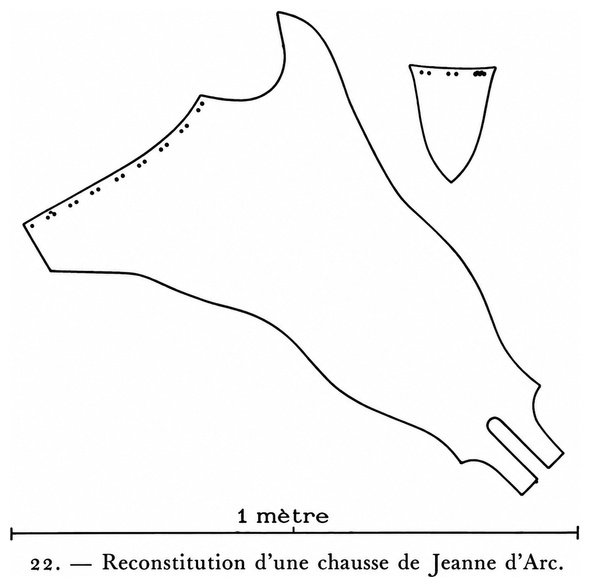 Reconstitution d’une chausse de Jeanne d’Arc