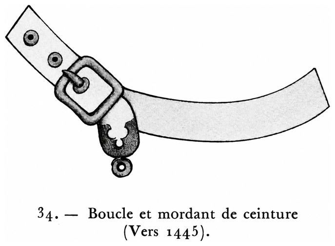 Boucle et mordant de ceinture (vers 1445)