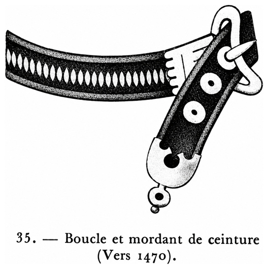 Boucle et mordant de ceinture (vers 1470)
