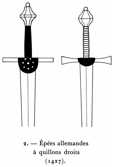 Épées allemandes à quillons droits (1427)