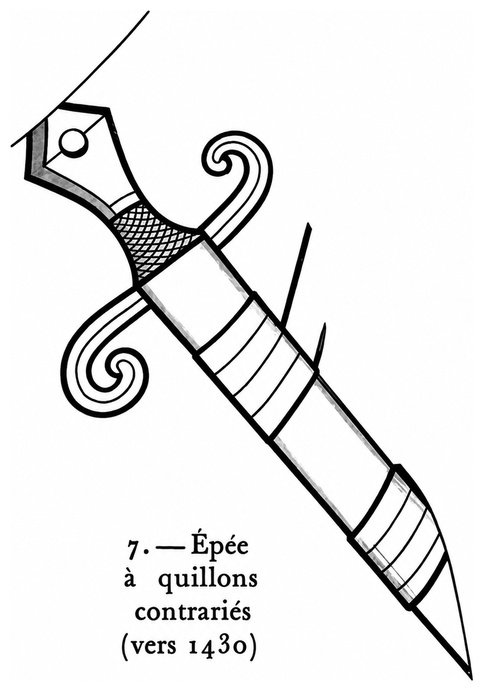 Épée à quillons contrariés (vers 1430)