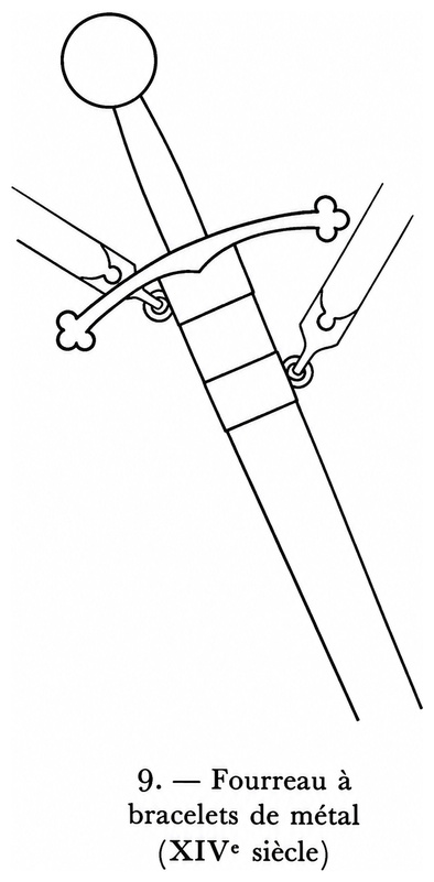 Fourreau à bracelet de métal (XIVe siècle)