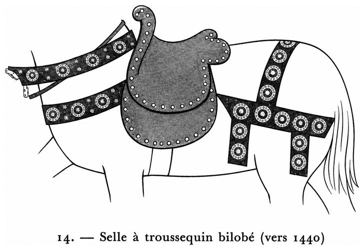 Selle à troussequin bilobé (vers 1440)