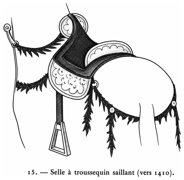 Selle à troussequin saillant (vers 1410)