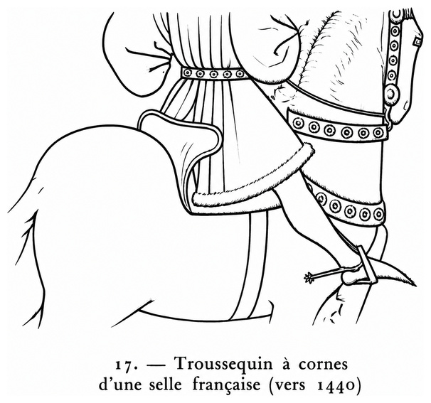 Troussequin à cornes d’une selle française (vers 1440)