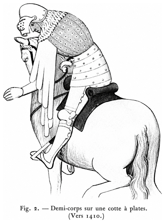 Demi-corps sur cotte à plates (vers 1410)
