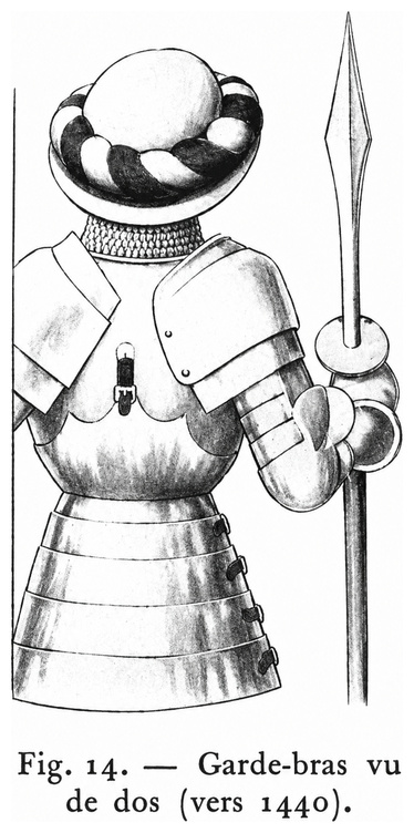 Garde-bras vu de dos (vers 1440)