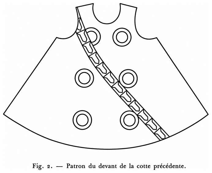 Patron du devant de la cotte précédente