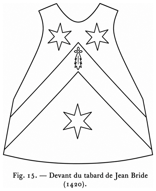 Devant du tabard de Jean Bride (1420)