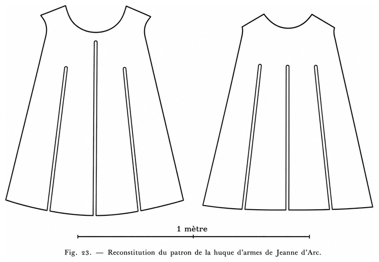Reconstitution du patron de la huque d’armes de Jeanne d’Arc