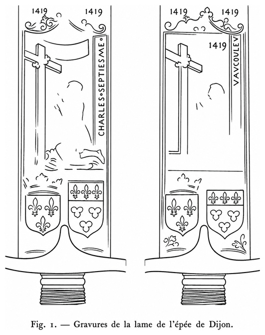 Gravures de la lame de l’épée de Dijon