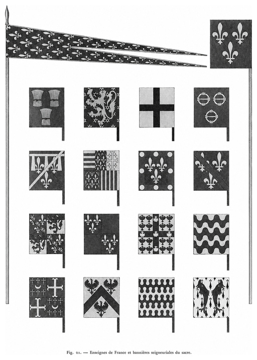 Enseignes de France et bannières seigneuriales du sacre