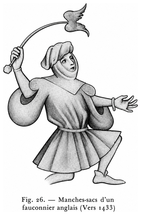 Manches-sacs d’un fauconnier anglais (vers 1433)
