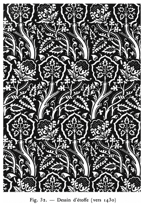 Dessin d’étoffe (vers 1430)