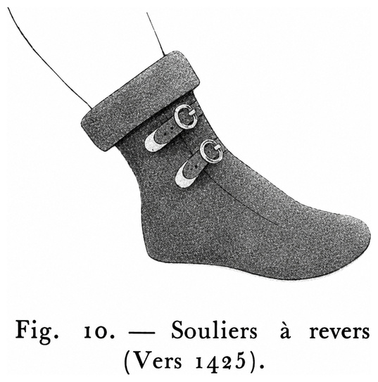 Soulier à revers (vers 1425)