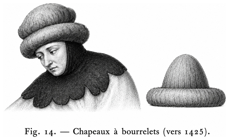 Chapeau à bourrelets (vers 1425)