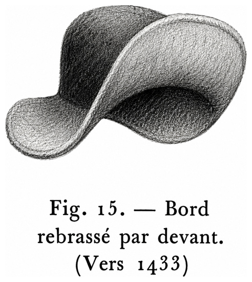 Bords rebrassés par devant (vers 1433)