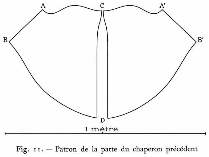 Patron de la patte du chaperon précédent