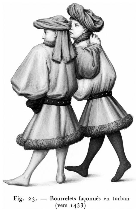 Chaperon façonné en turban (vers 1433)
