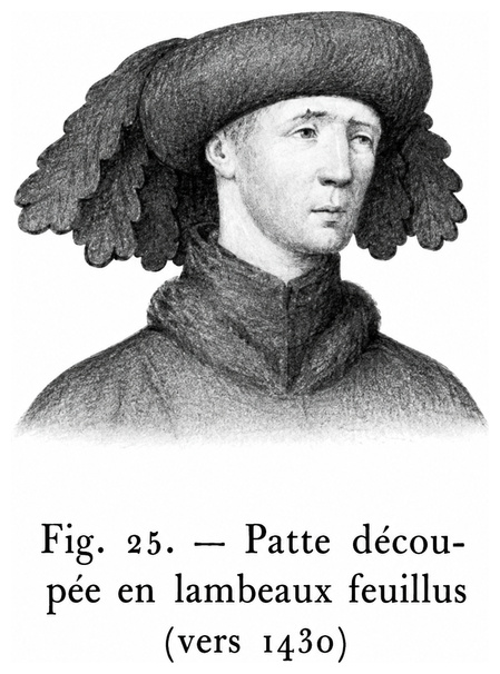 Patte découpée en lambeaux feuillus (vers 1430)