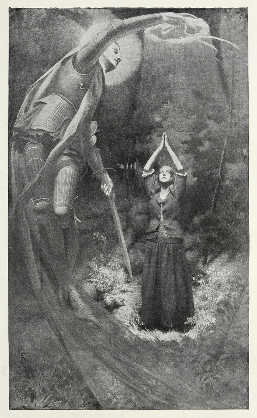 Vision de Jeanne : Mark Twain, Jeanne d'Arc, illustration de Frank DuMond, 1895