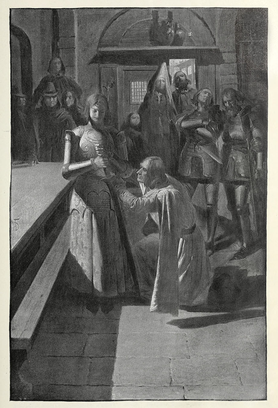 Baudricourt tient sa promesse : Mark Twain, Jeanne d'Arc, illustration de Frank DuMond, 1895