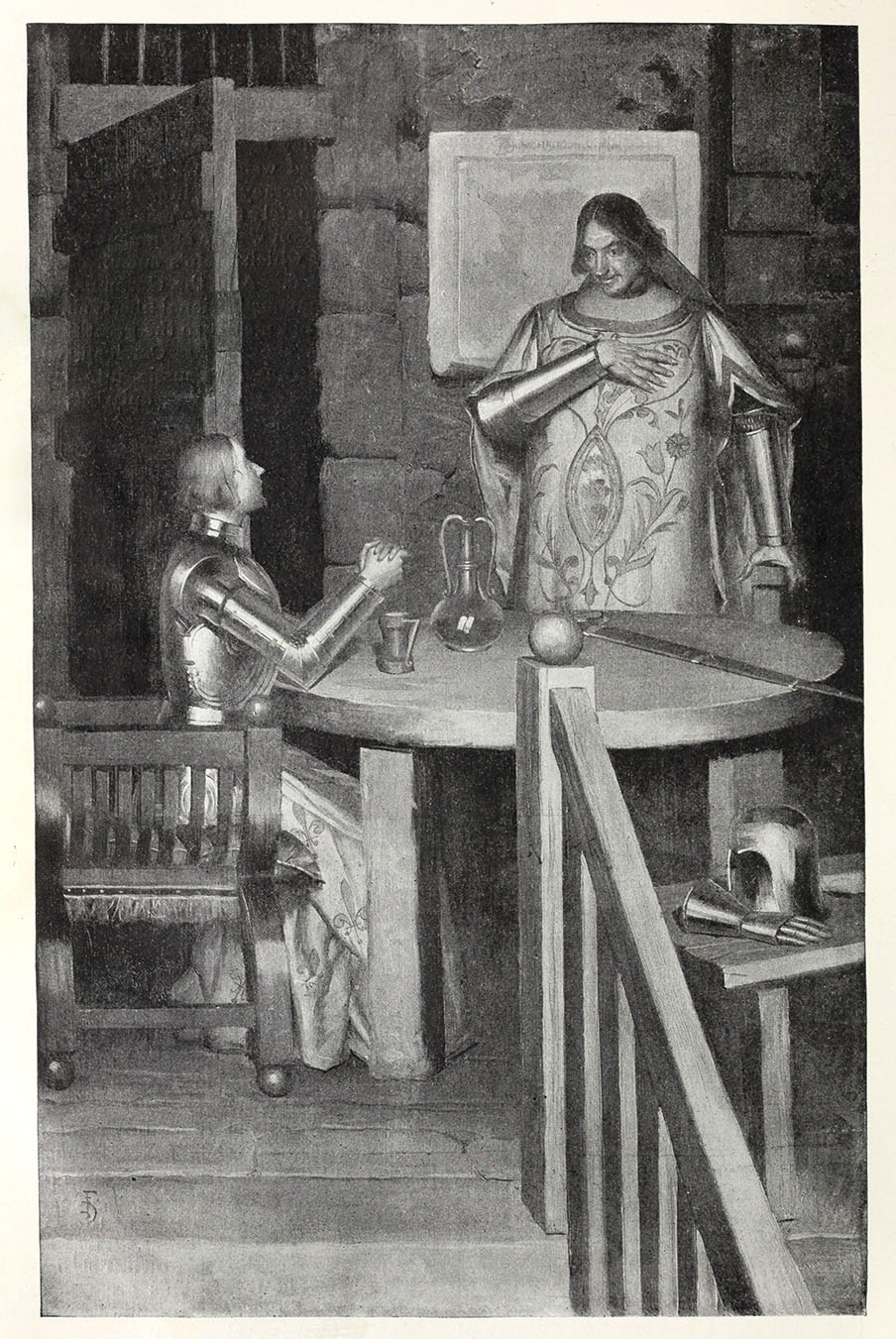 Jeanne et La Hire : Mark Twain, Jeanne d'Arc, illustration de Frank DuMond, 1895