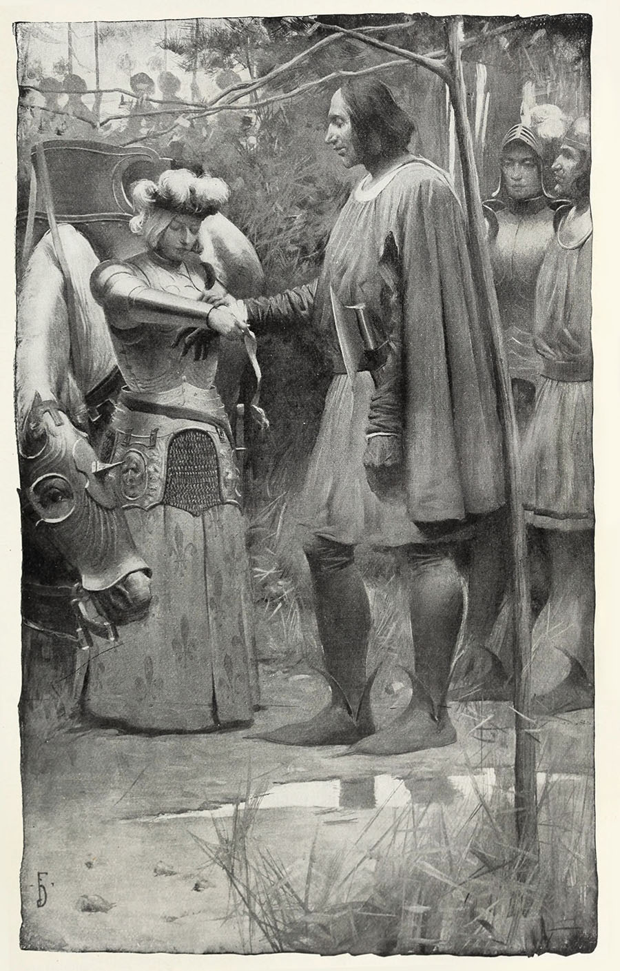 Jeanne et le Nain : Mark Twain, Jeanne d'Arc, illustration de Frank DuMond, 1895