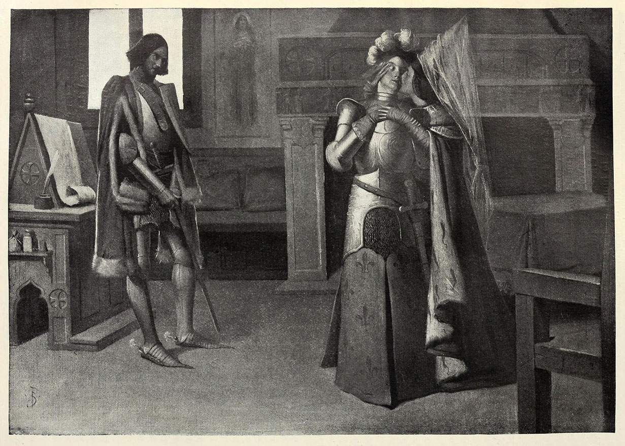 Jeanne et la duchesse d’Alençon : Mark Twain, Jeanne d'Arc, illustration de Frank DuMond, 1895