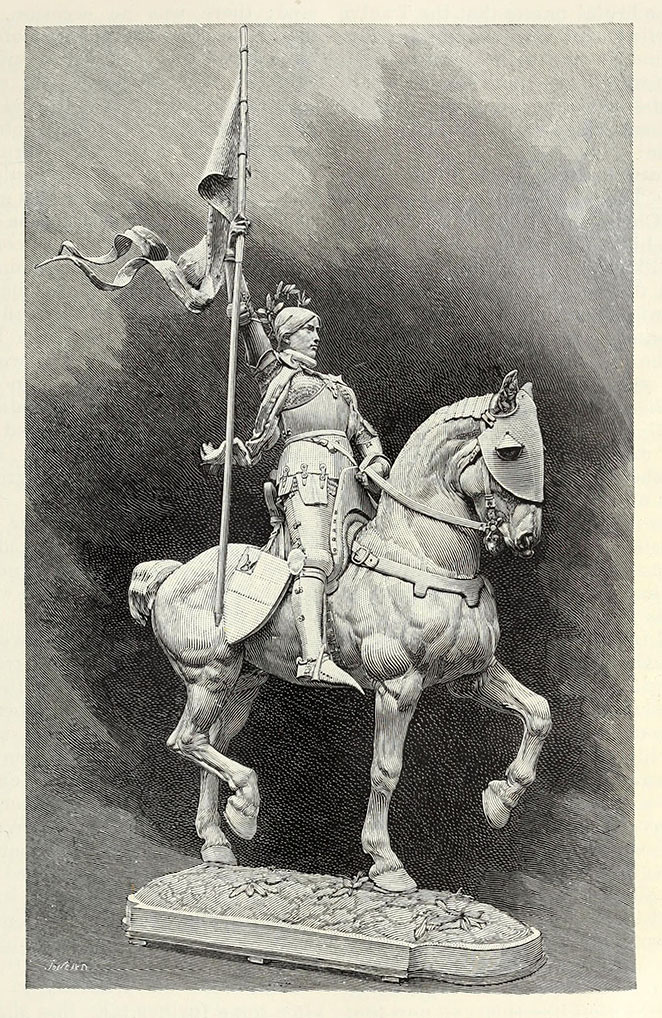 La Pucelle d’Orléans d’après la statue de Frémiet : Mark Twain, Jeanne d'Arc, illustration de Frank DuMond, 1895